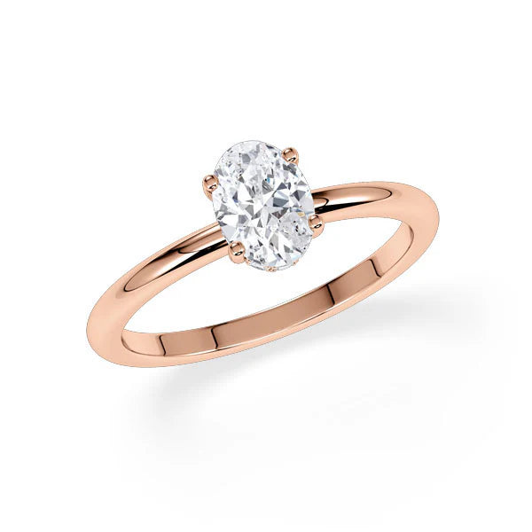 Verlobungsring Hidden Halo Oval mit Lab Grown Diamant ab 0.50ct