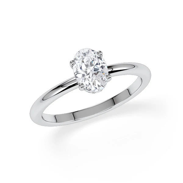 Verlobungsring Hidden Halo Oval mit Lab Grown Diamant ab 0.50ct