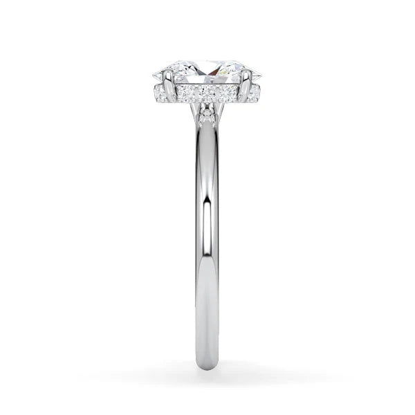 Verlobungsring Hidden Halo Oval mit Lab Grown Diamant ab 1.50ct