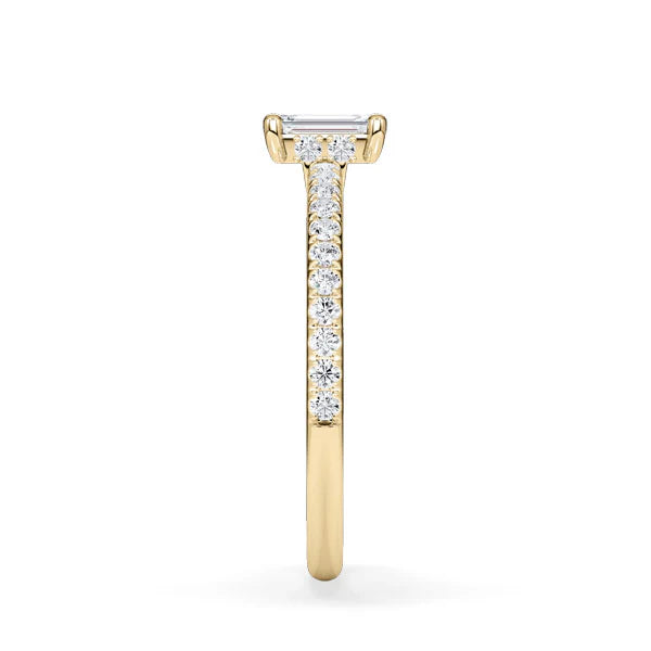 Verlobungsring Hidden Halo & Pave Emerald mit Lab Grown Diamant ab 0.50ct