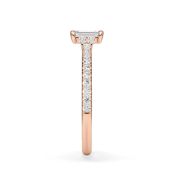 Verlobungsring Hidden Halo & Pave Emerald mit Lab Grown Diamant ab 0.50ct