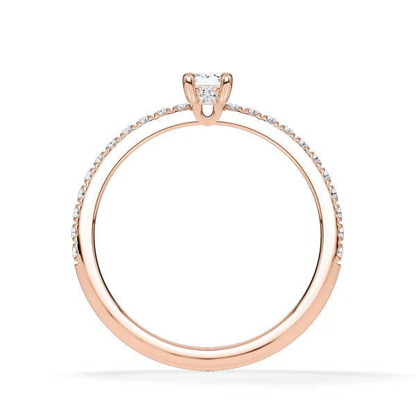 Verlobungsring Hidden Halo & Pave Emerald mit Lab Grown Diamant ab 0.50ct