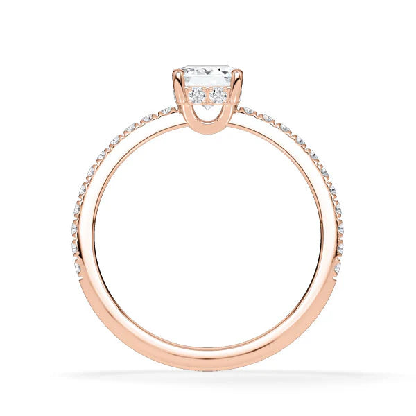 Verlobungsring Hidden Halo & Pave Emerald mit Lab Grown Diamant ab 1.50ct