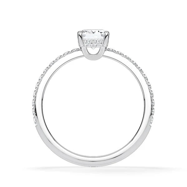 Verlobungsring Hidden Halo & Pave Emerald mit Lab Grown Diamant ab 1.50ct