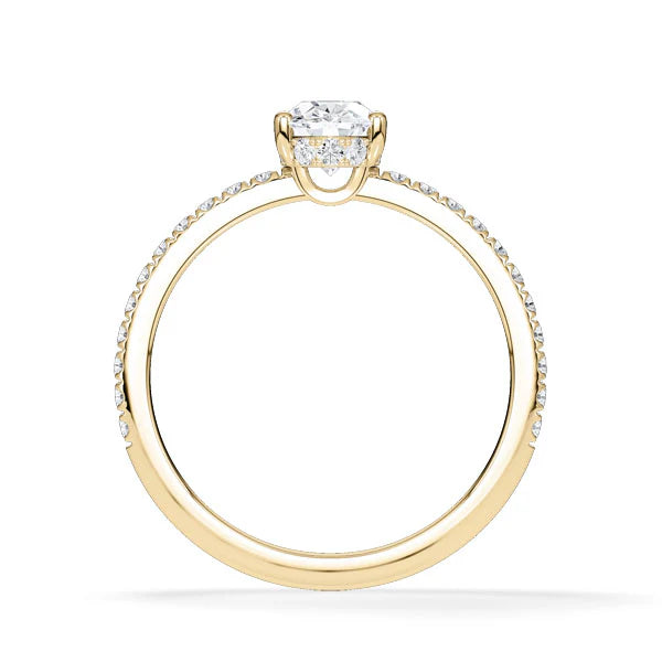 Verlobungsring Hidden Halo & Pave Oval mit Lab Grown Diamant ab 0.50ct