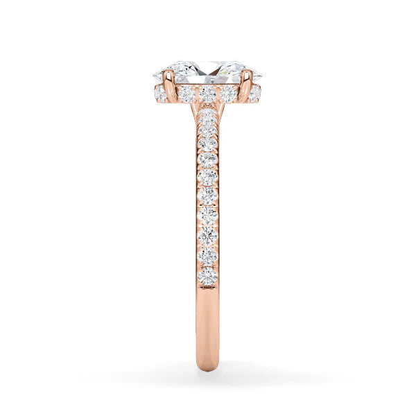 Verlobungsring Hidden Halo & Pave Oval mit Lab Grown Diamant ab 1.50ct