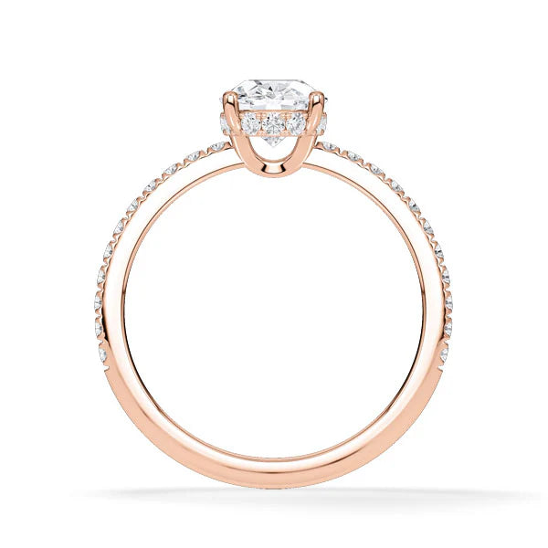 Verlobungsring Hidden Halo & Pave Oval mit Lab Grown Diamant ab 1.50ct