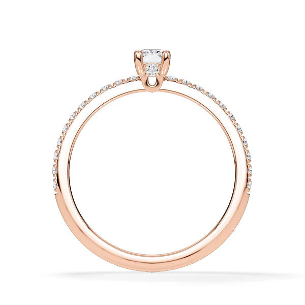 Verlobungsring Emeralde mit natürlichem Diamanten ab 0.50ct