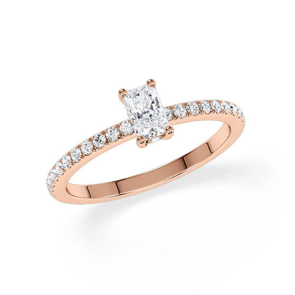 Verlobungsring Emeralde mit natürlichem Diamanten ab 0.50ct