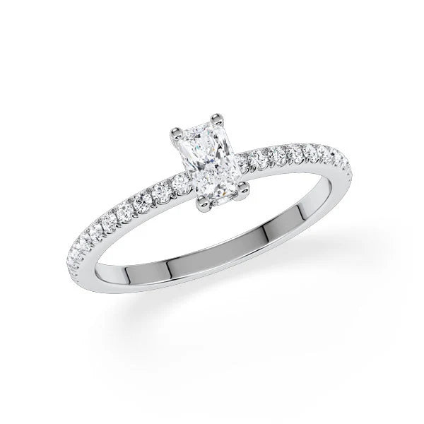 Verlobungsring Emeralde mit natürlichem Diamanten ab 0.50ct
