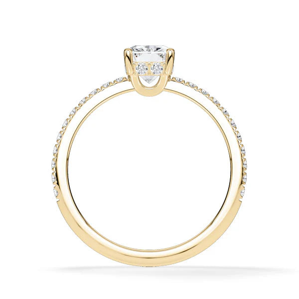 Verlobungsring Hidden Halo & Pave Radiant mit natürlichem Diamant ab 1.00ct