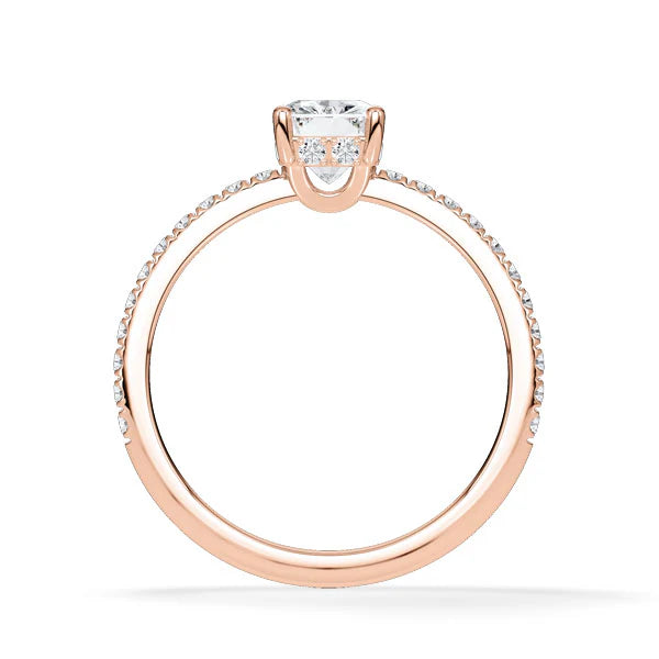 Verlobungsring Hidden Halo & Pave Radiant mit natürlichem Diamant ab 1.00ct