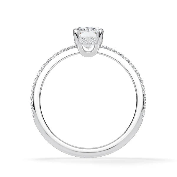 Verlobungsring Hidden Halo & Pave Radiant mit natürlichem Diamant ab 1.00ct