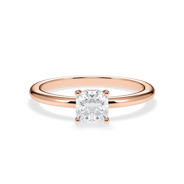 Verlobungsring Cushion mit Hidden Halo & natürlichem Diamanten ab 0.50ct