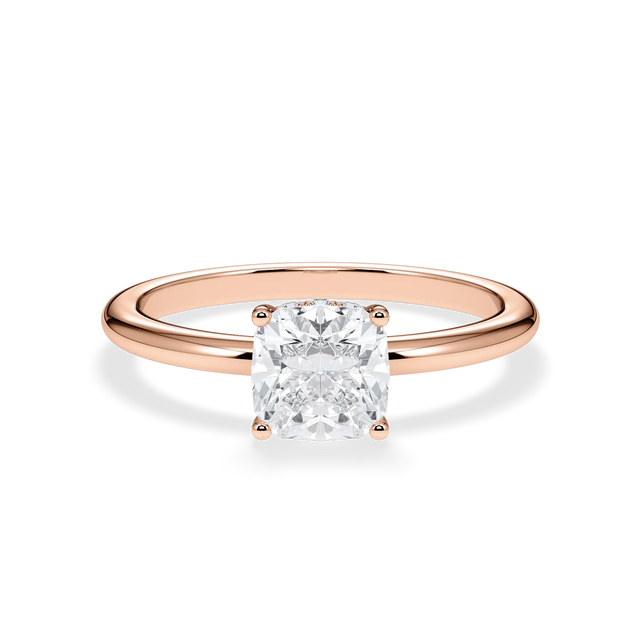 Verlobungsring Cushion mit Hidden Halo & natürlichem Diamanten ab 1,00ct