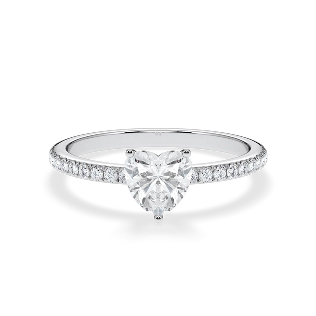 Verlobungsring Herz mit Hidden Halo & Pavé Lab Grown Diamanten ab 1.00ct
