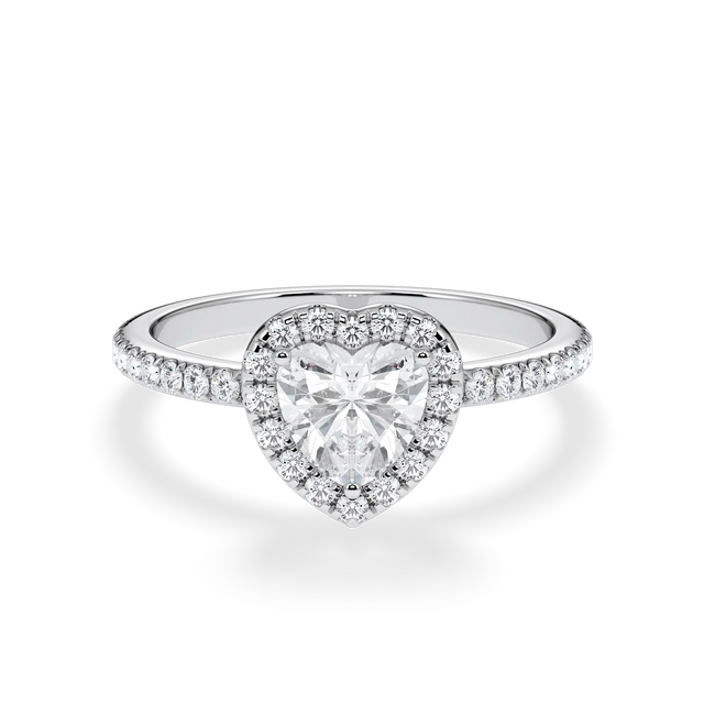 Verlobungsring Herz mit Halo & Pavé Lab Grown Diamanten ab 1.00ct