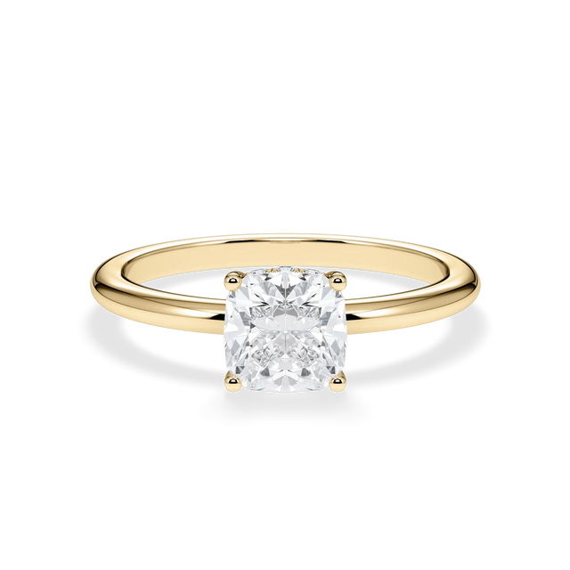 Verlobungsring Cushion mit Hidden Halo & natürlichem Diamanten ab 1,00ct