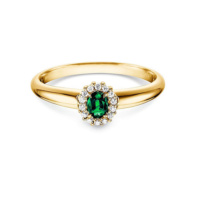 Verlobungsring JOLIE mit Edelstein Smaragd & Diamanten
