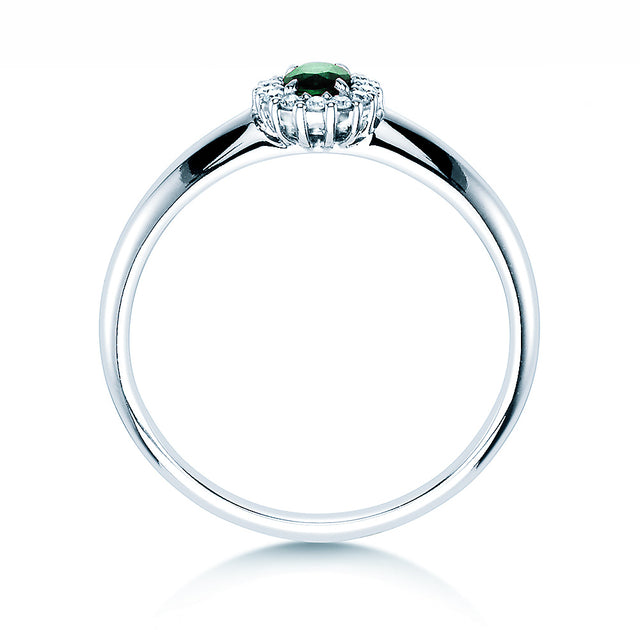 Verlobungsring JOLIE mit Edelstein Smaragd & Diamanten