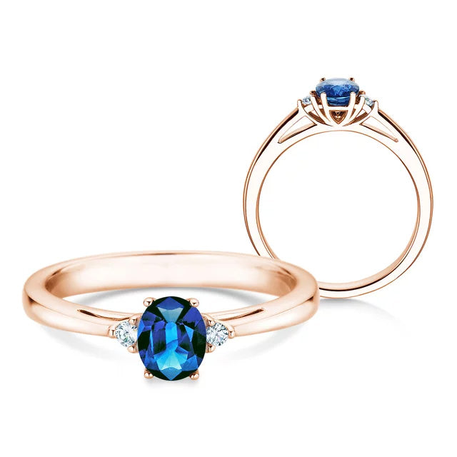 Verlobungsring LIFE mit Edelstein Saphir & Diamanten