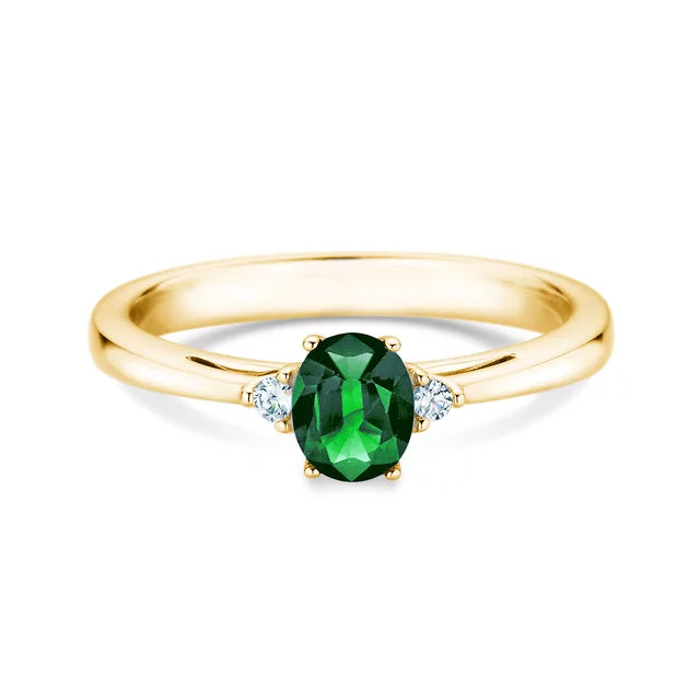 Verlobungsring LIFE mit Edelstein Smaragd & Diamanten