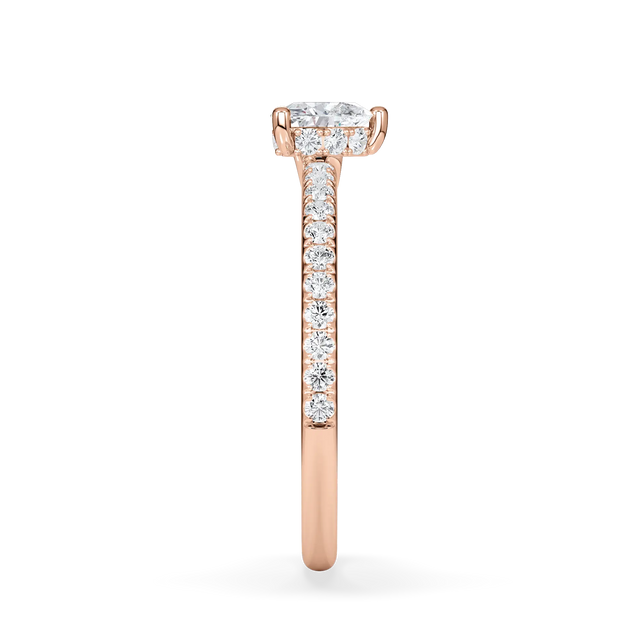 Verlobungsring Herz mit Hidden Halo & Pavé natürlichem Diamanten ab 0.50ct