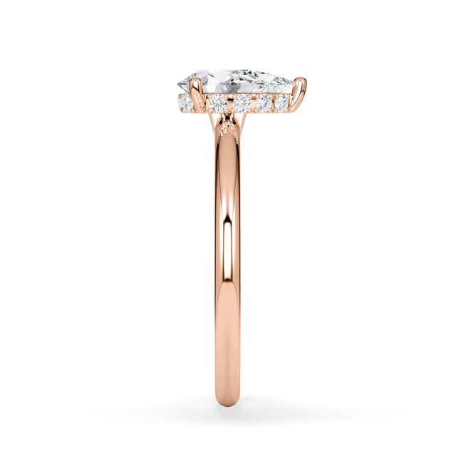 Verlobungsring Tropfen mit Hidden Halo & Lab Grown Diamanten ab 1.00ct