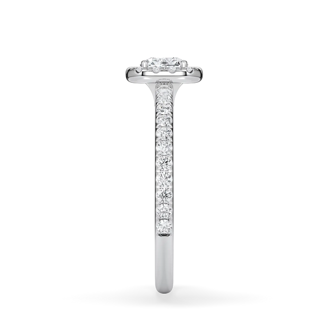 Verlobungsring Cushion mit Hidden Halo & Pavé Lab Grown Diamanten ab 0,50ct