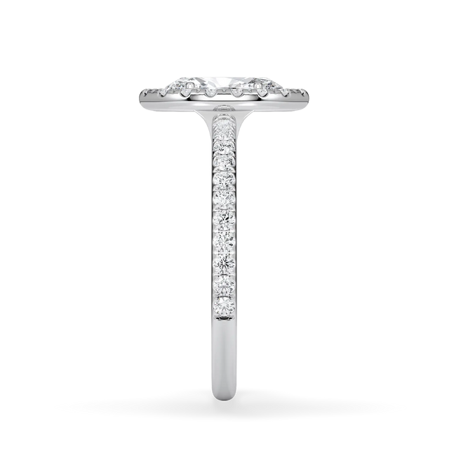 Verlobungsring Marquise mit Halo & Pavé Lab Grown Diamanten ab 0.50ct
