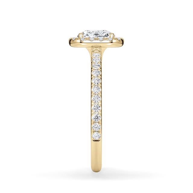 Verlobungsring Cushion mit Halo & Pavé Lab Grown Diamanten ab 1,00ct