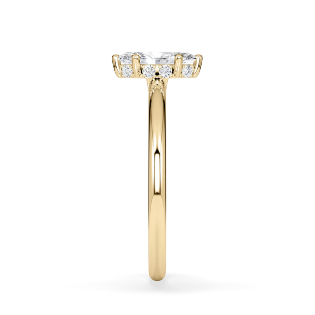 Verlobungsring Marquise mit Hidden Halo & natürlichem Diamanten ab 0.50ct