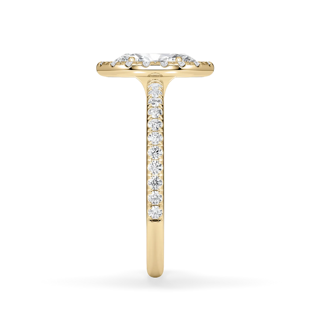 Verlobungsring Marquise mit Halo & Pavé Lab Grown Diamanten ab 0.50ct