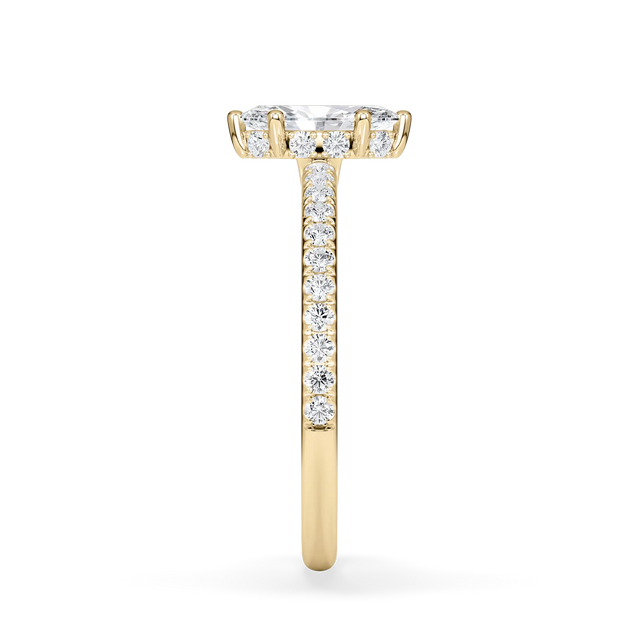 Verlobungsring Marquise mit Hidden Halo & Pavé natürlichem Diamanten ab 0.50ct
