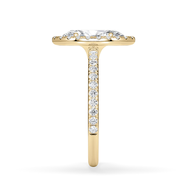 Verlobungsring Marquise mit Halo & Pavé natürlichem Diamanten ab 1.00ct