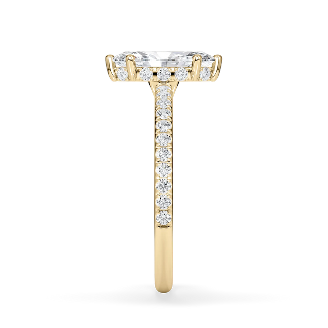 Verlobungsring Marquise mit Hidden Halo & Pavé natürlichem Diamanten ab 1.00ct