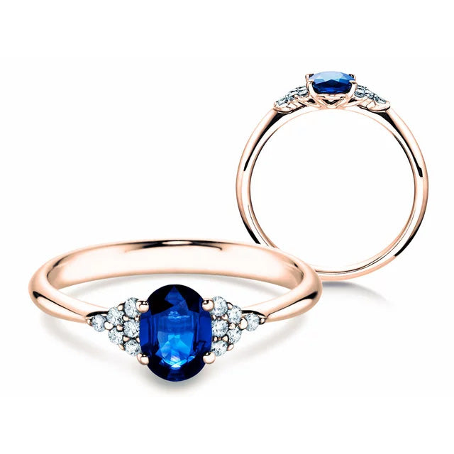 Verlobungsring VIVID PETITE SAPHIR Gelbgold mit Saphir & Diamanten