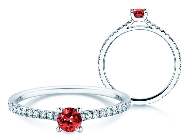 Verlobungsring Bright Platin 950/- mit Saphir 0,20ct und Diamanten 0,27ct