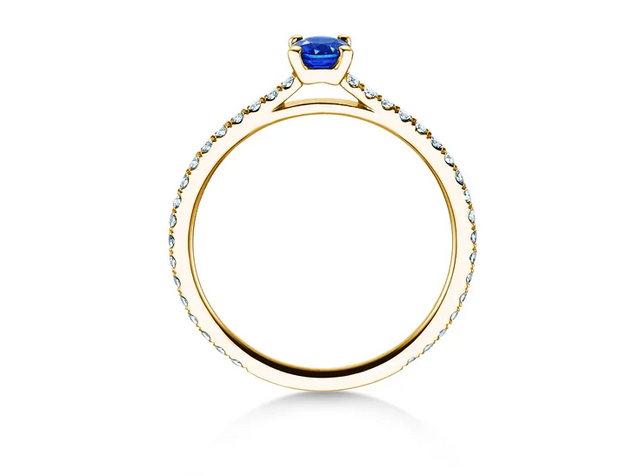 Verlobungsring Bright Platin 950/- mit Saphir 0,20ct und Diamanten 0,27ct