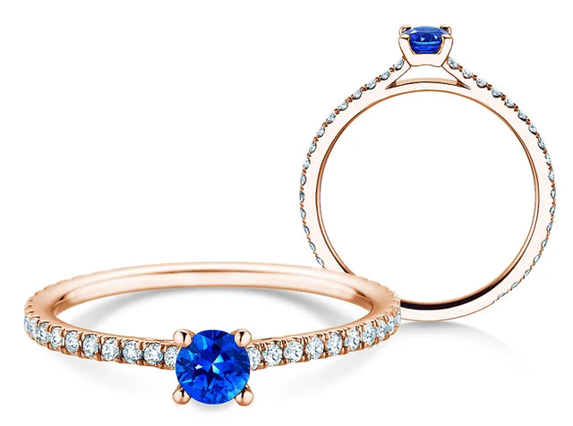 Verlobungsring Bright Platin 950/- mit Saphir 0,20ct und Diamanten 0,27ct