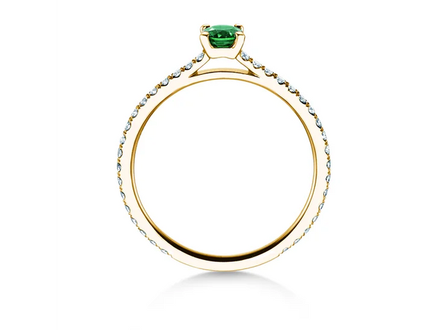Verlobungsring BRIGHT mit Edelstein Smaragd & Diamanten