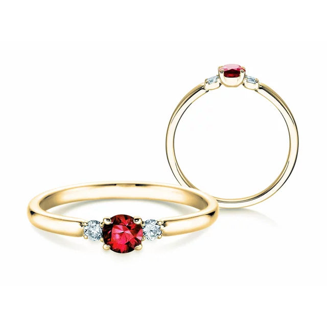Verlobungsring VIVID PETITE mit Rubin & Diamanten