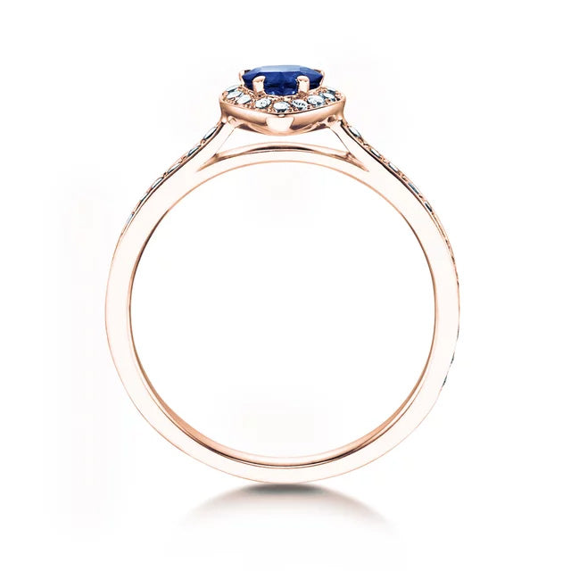 Verlobungsring HEART SAPHIR Gelbgold mit Saphir & Diamanten