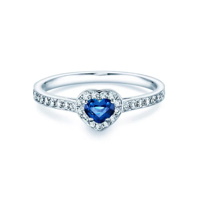 Verlobungsring HEART SAPHIR Gelbgold mit Saphir & Diamanten