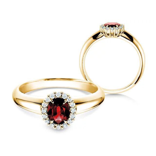 Verlobungsring WINDSOR mit Edelstein Rubin & Diamanten