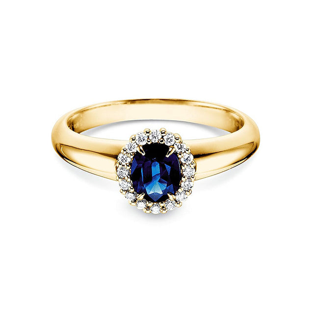 Verlobungsring WINDSOR mit Edelstein Saphir & Diamanten