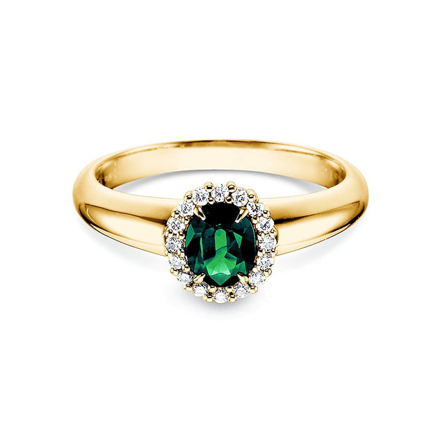 Verlobungsring WINDSOR mit Edelstein Smaragd & Diamanten