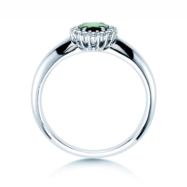Verlobungsring WINDSOR mit Edelstein Smaragd & Diamanten