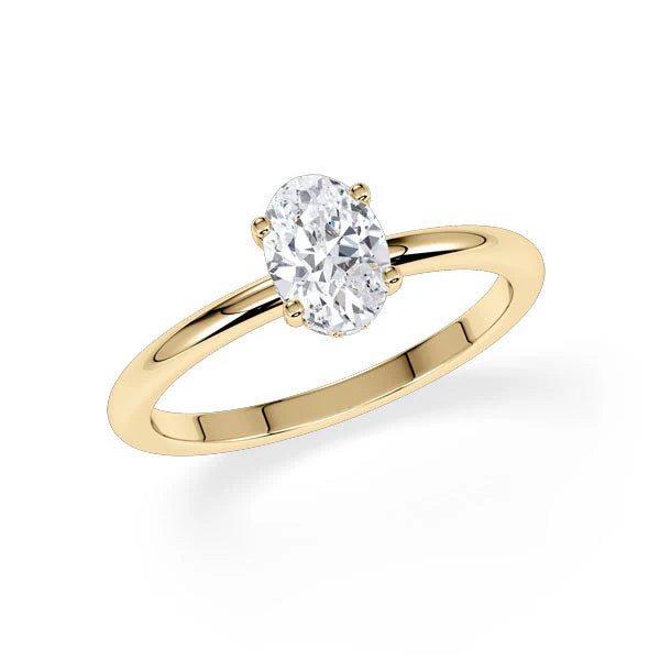 Verlobungsring Hidden Halo Oval mit natürlichem Diamant ab 0.50ct