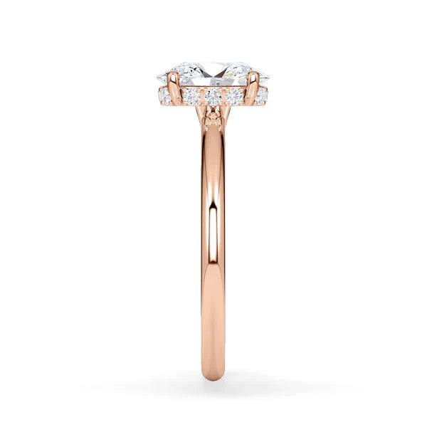 Verlobungsring Hidden Halo Oval mit Lab Grown Diamant ab 1.50ct